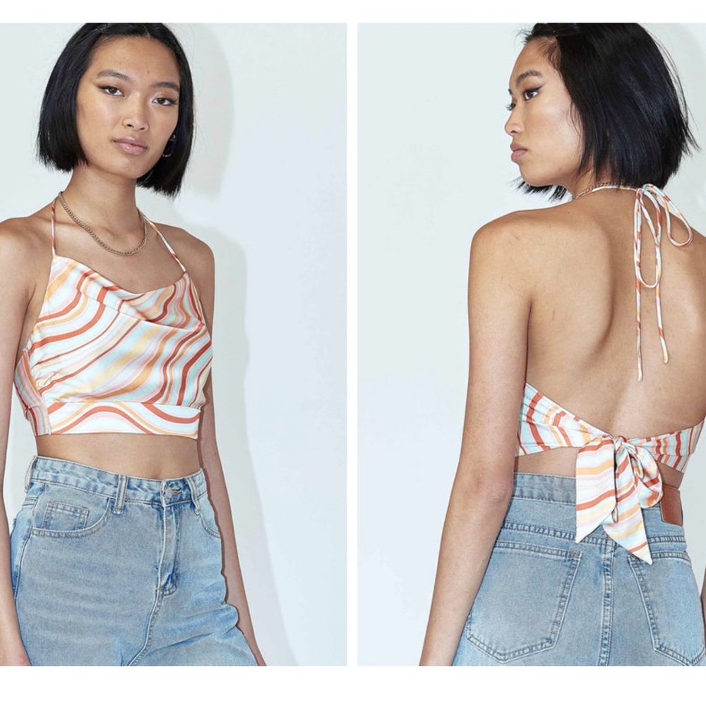 Princess Polly Swirl Pattern Halter Top
